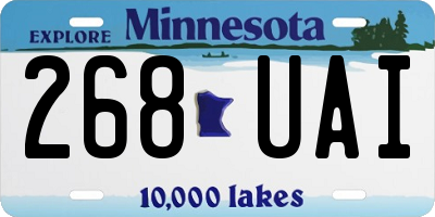 MN license plate 268UAI