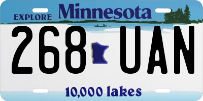 MN license plate 268UAN