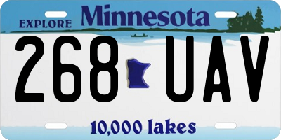 MN license plate 268UAV