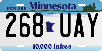 MN license plate 268UAY