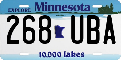 MN license plate 268UBA