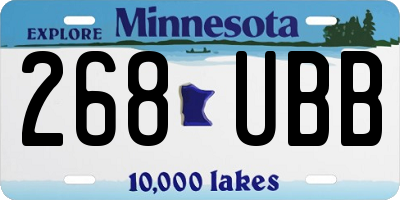 MN license plate 268UBB