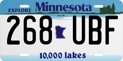 MN license plate 268UBF