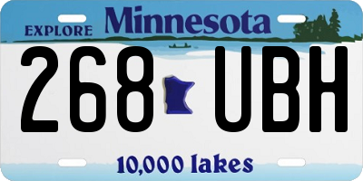 MN license plate 268UBH