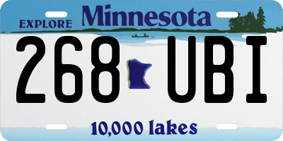 MN license plate 268UBI