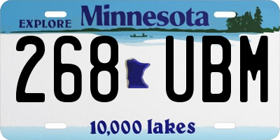 MN license plate 268UBM