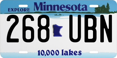 MN license plate 268UBN