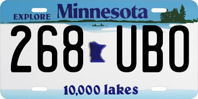 MN license plate 268UBO