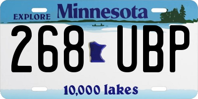 MN license plate 268UBP