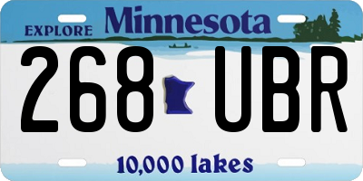 MN license plate 268UBR