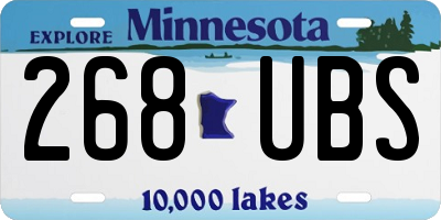 MN license plate 268UBS