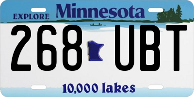 MN license plate 268UBT