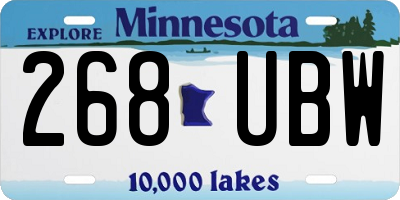 MN license plate 268UBW