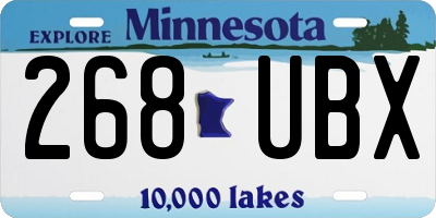 MN license plate 268UBX