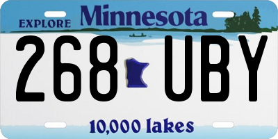 MN license plate 268UBY
