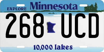 MN license plate 268UCD