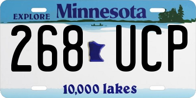 MN license plate 268UCP