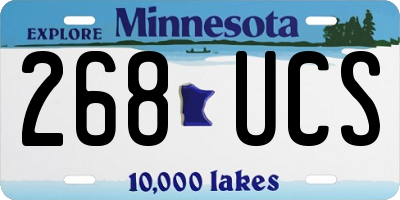 MN license plate 268UCS