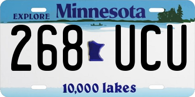 MN license plate 268UCU