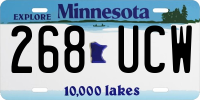 MN license plate 268UCW