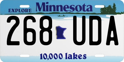 MN license plate 268UDA