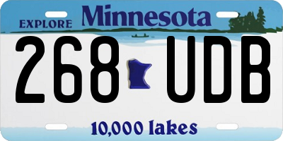 MN license plate 268UDB