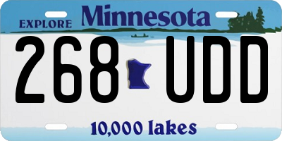 MN license plate 268UDD