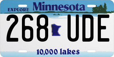 MN license plate 268UDE