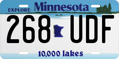 MN license plate 268UDF