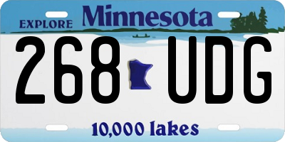 MN license plate 268UDG