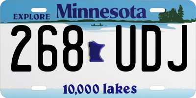 MN license plate 268UDJ