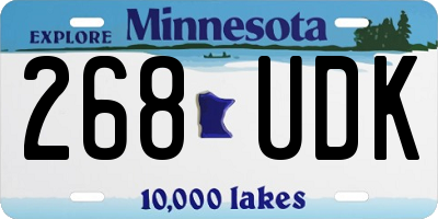 MN license plate 268UDK
