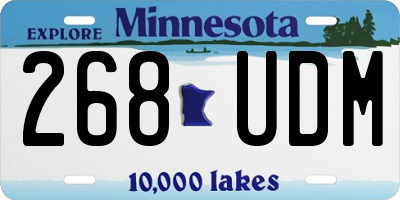 MN license plate 268UDM