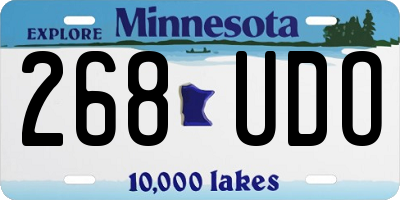 MN license plate 268UDO