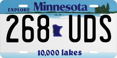 MN license plate 268UDS