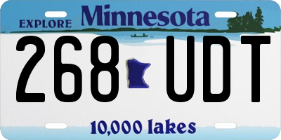 MN license plate 268UDT