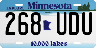 MN license plate 268UDU