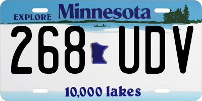 MN license plate 268UDV