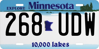 MN license plate 268UDW