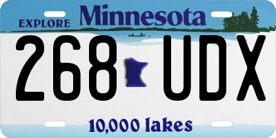 MN license plate 268UDX