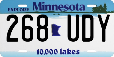 MN license plate 268UDY