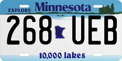 MN license plate 268UEB