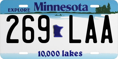 MN license plate 269LAA