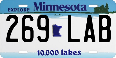 MN license plate 269LAB