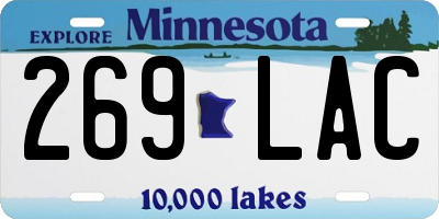 MN license plate 269LAC