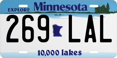 MN license plate 269LAL