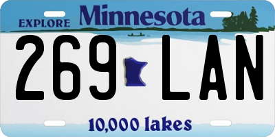 MN license plate 269LAN