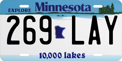 MN license plate 269LAY