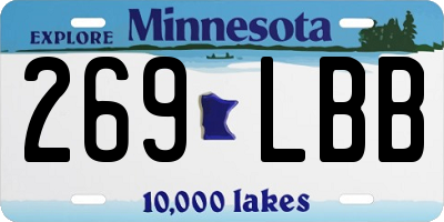 MN license plate 269LBB