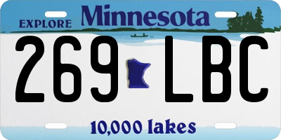 MN license plate 269LBC